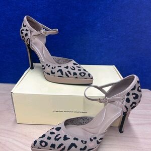 Elegant Leopard Print Ankle Strap Heels